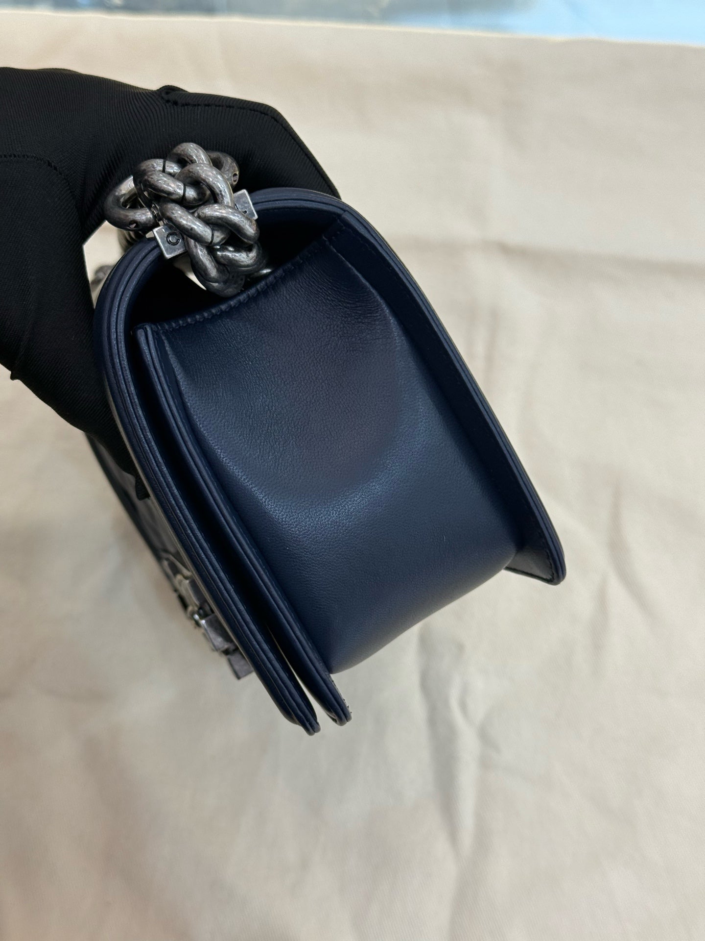 Chanel - Boy Bag Small - Lambskin leather - Navy - (small)