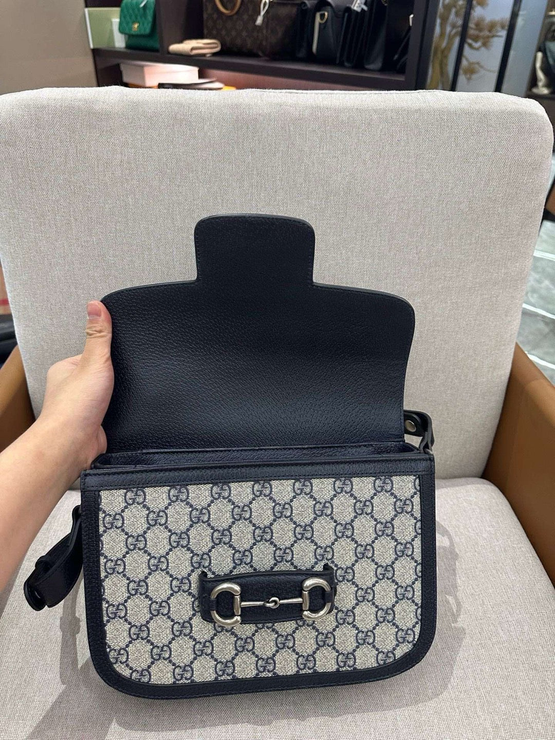 Gucci - Horsebit 1955 - GG Supreme Canvas with Leather Trim - Blue - (mini)