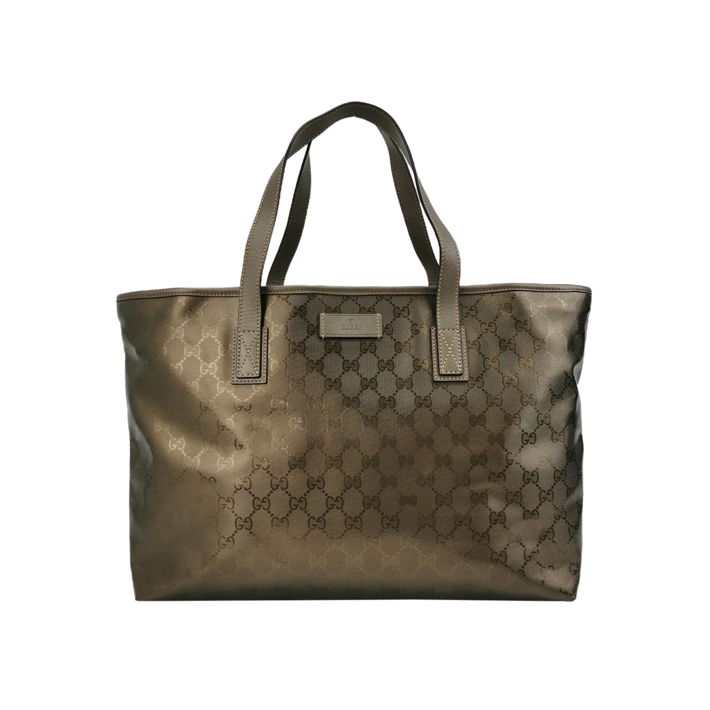 Gucci - GG Imprimé Tote - Coated canvas with leather trim - Metallic Bronze-Brown - (Medium)