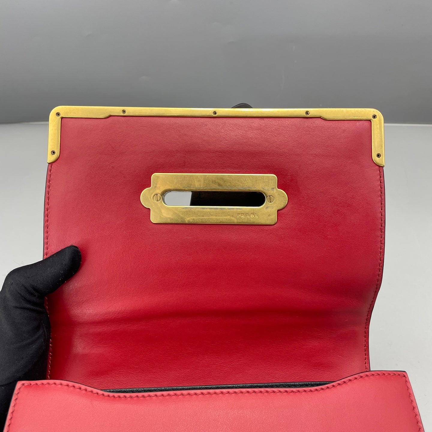 Prada - Cahier Bag - Leather - Red with Black accents - (small)