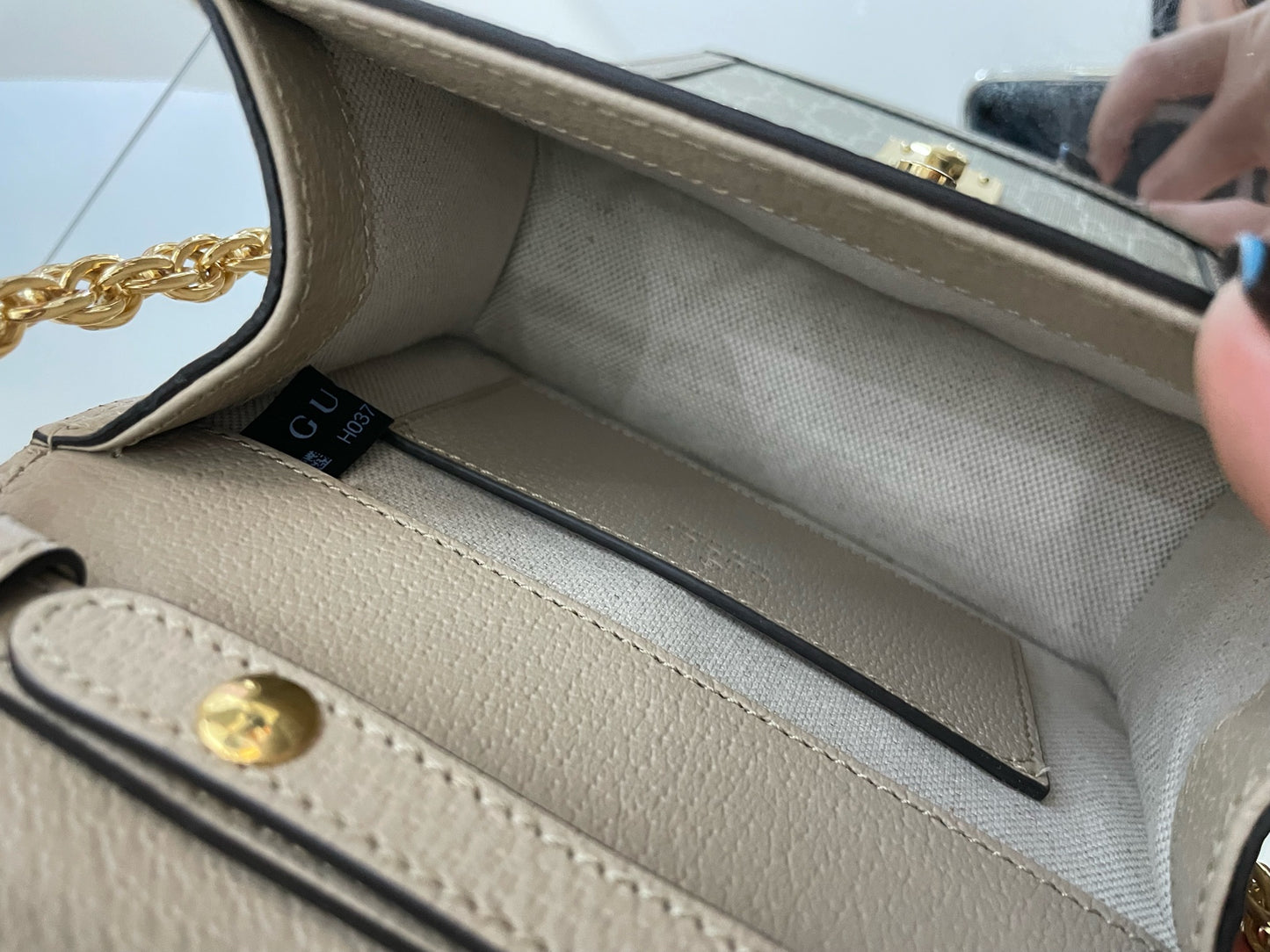 Gucci - Ophidia Mini Messenger Bag - GG Supreme canvas with leather trim - Beige - (mini)