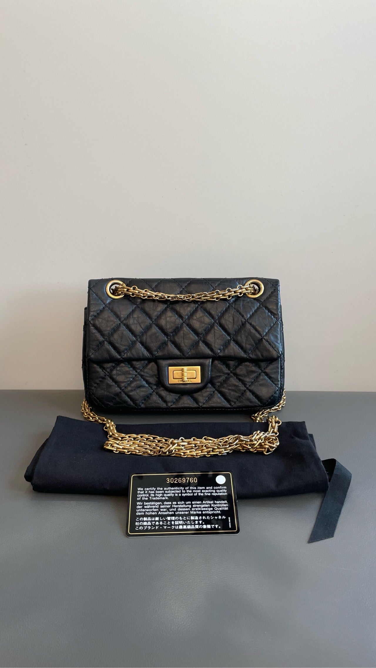 Chanel - 2.55 Reissue Mini - Aged calfskin leather - Black - (mini)