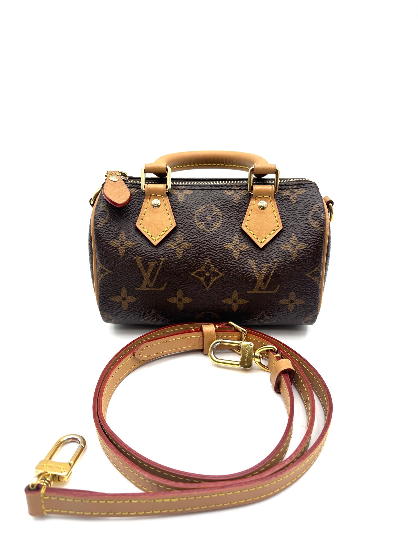 Louis Vuitton - Speedy Nano - Monogram coated canvas with natural cowhide leather trim - Brown - (mini)