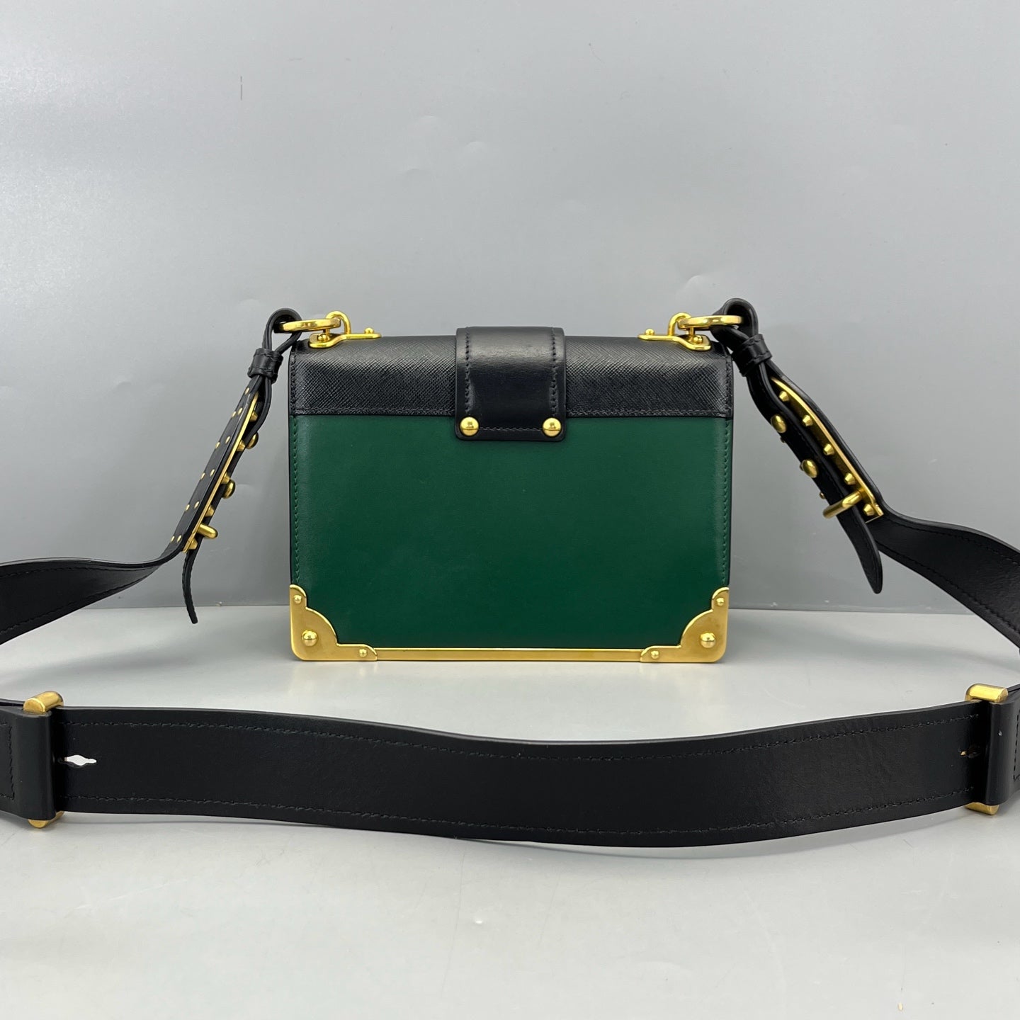 Prada - Cahier - Leather - Black and Green - (Small)