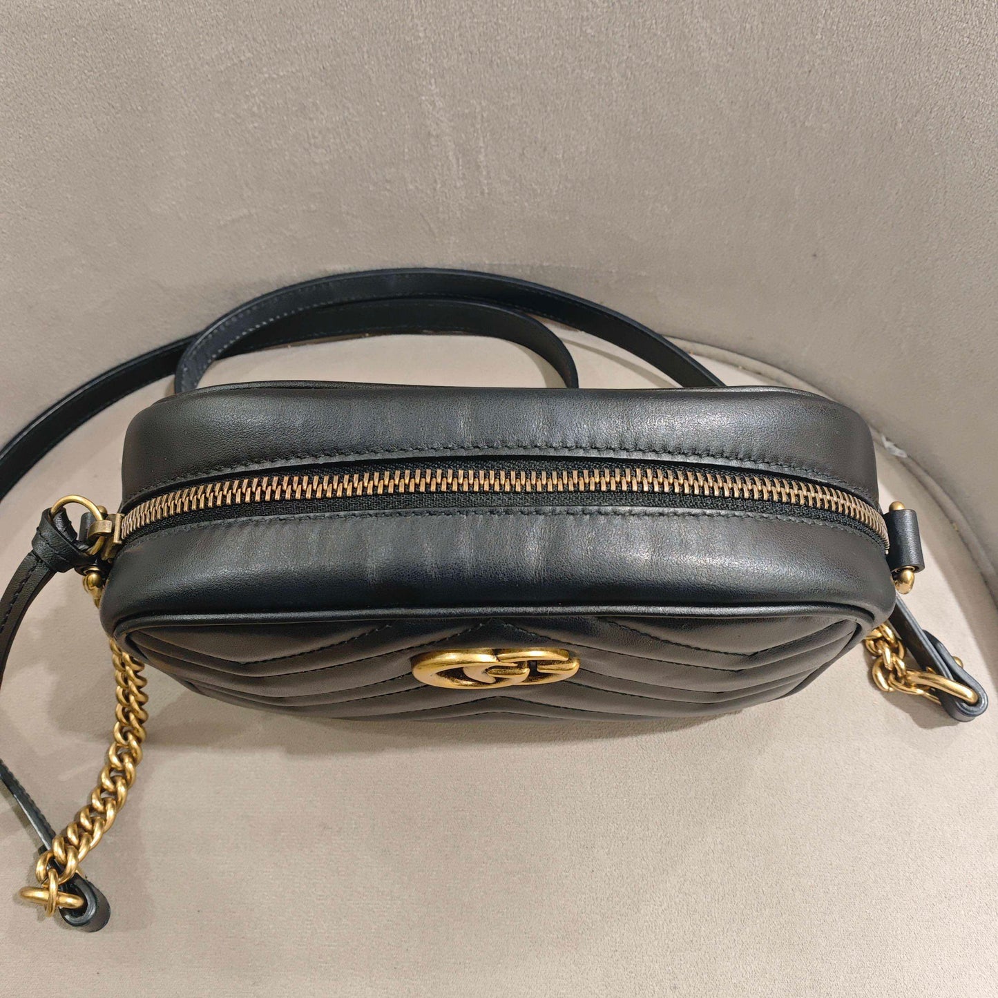 Gucci - Marmont Mini Camera Bag - Matelassé leather - Black - (mini)
