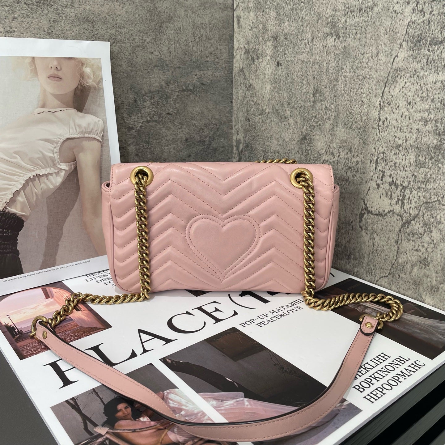Gucci - GG Marmont Matelassé Small Shoulder Bag - Leather - Pink - (small)