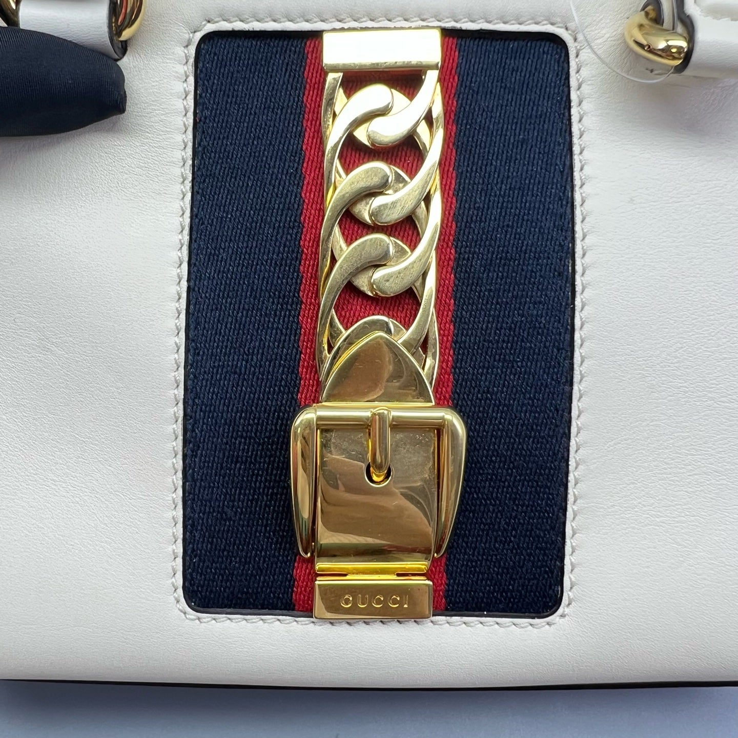 Gucci - Sylvie Top Handle Bag - Leather - White - (small)
