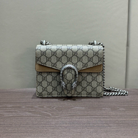 Gucci - Dionysus Mini - GG Supreme canvas with suede and leather trim - Beige - (mini)