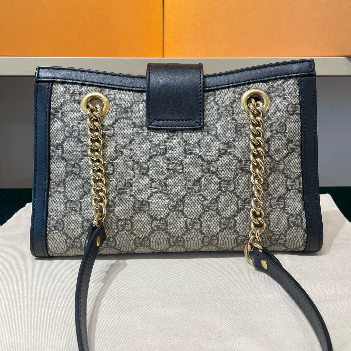 Gucci - Padlock Small Shoulder Bag - GG Supreme canvas with black leather trim - Black - (Small)