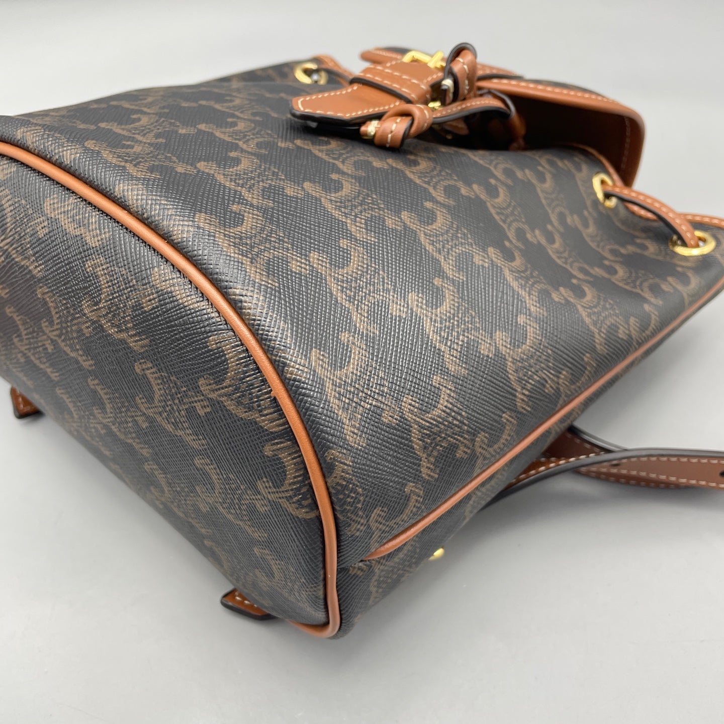 Celine - Triomphe Canvas Mini Backpack - Triomphe canvas and leather - Brown - (mini)