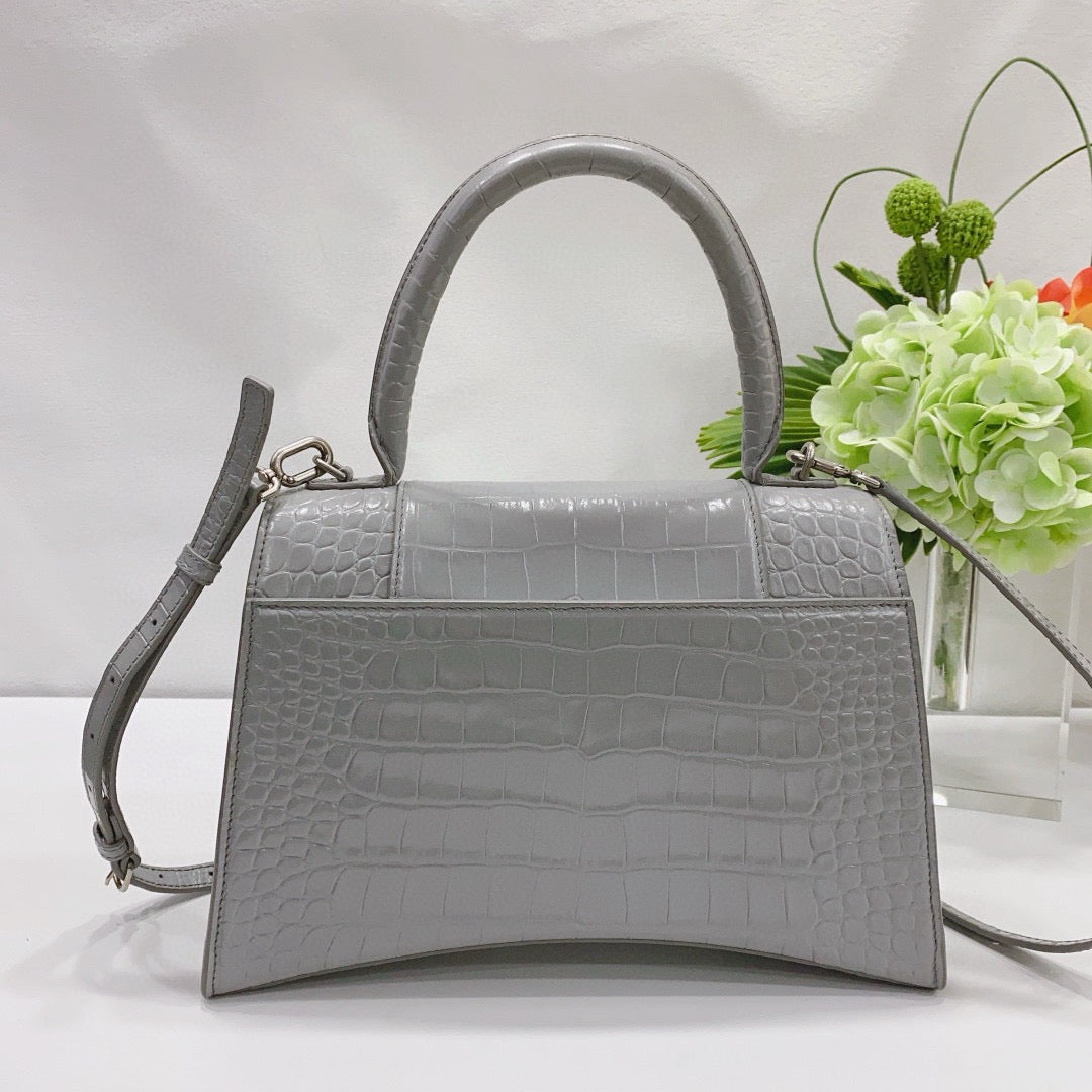 Balenciaga - Hourglass Top Handle Bag - Leather - Grey - (large)