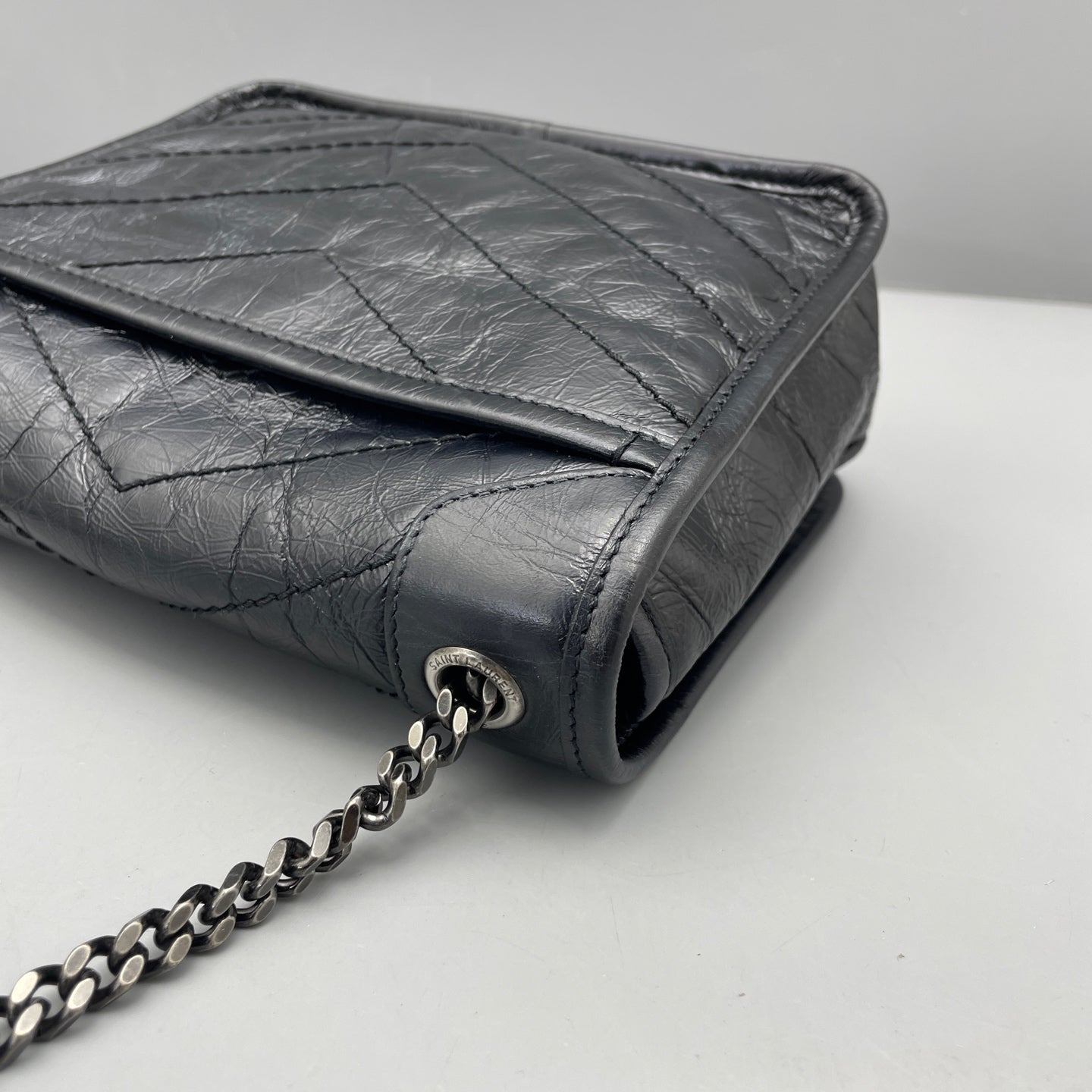 Saint Laurent - Niki Chain Wallet - Leather - Black - (mini)