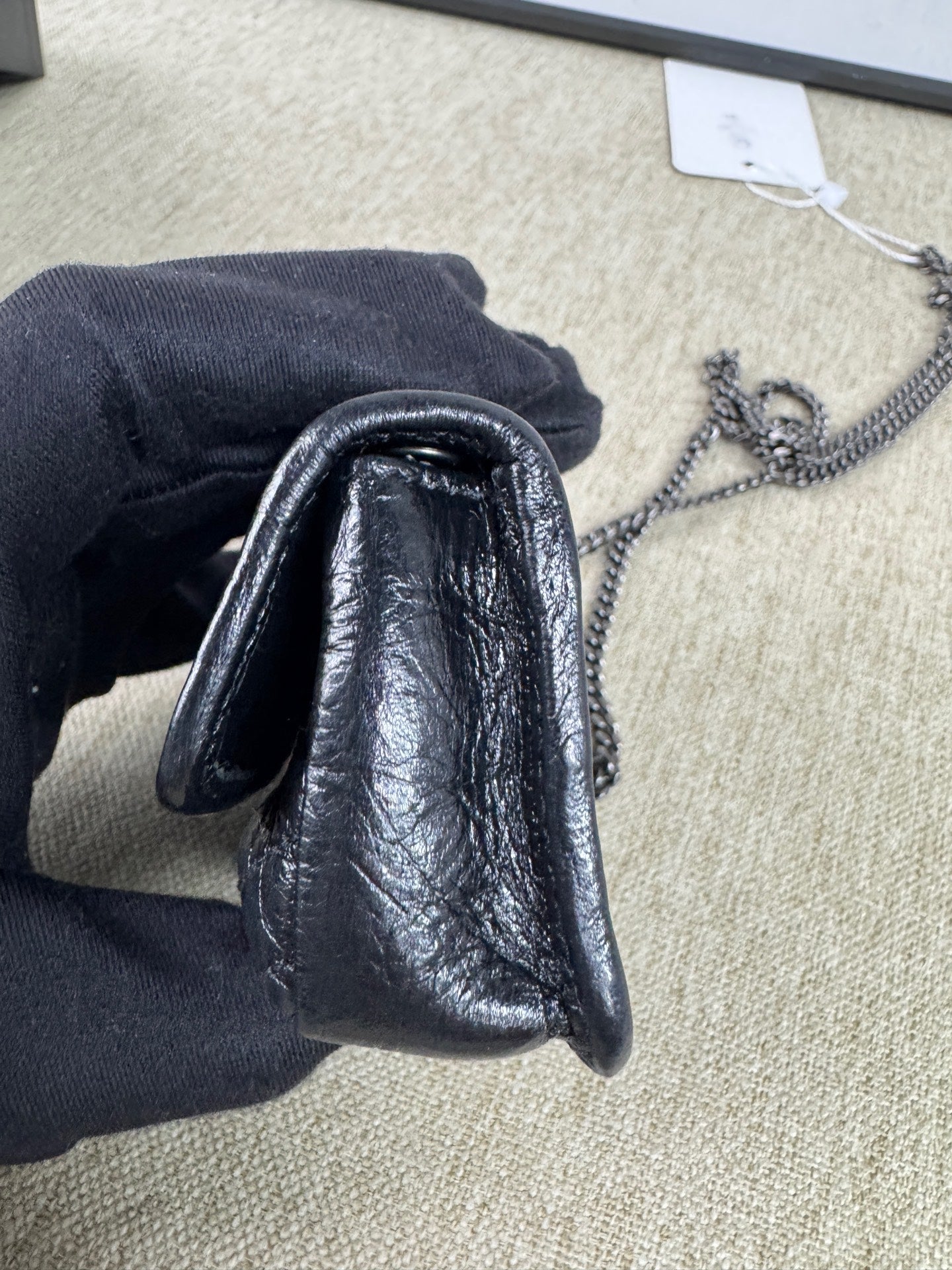 Saint Laurent - Niki Earphone Bag Mini - Crinkled waxed leather - Black - (mini)