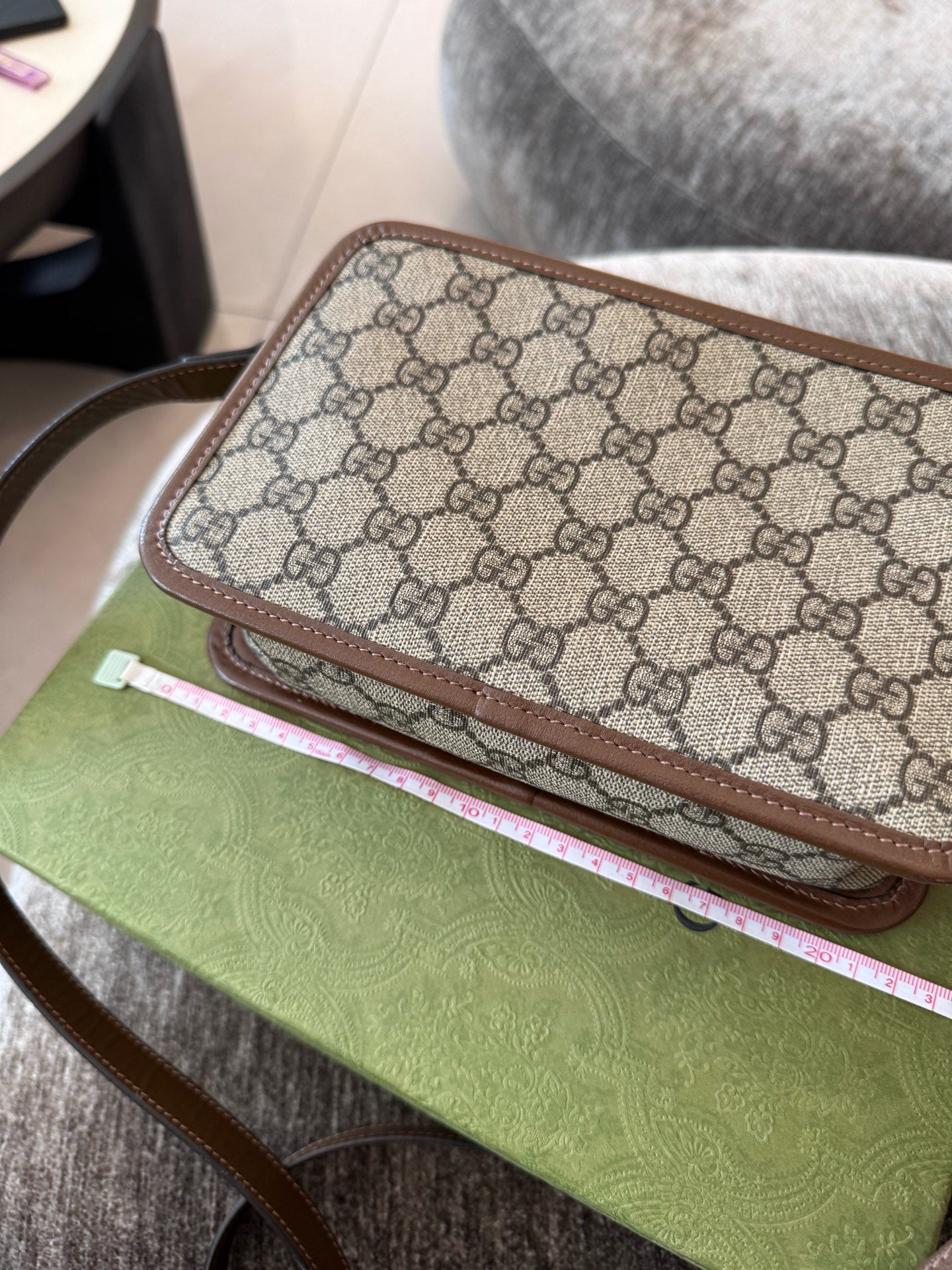 Gucci - Vintage Interlocking G Box Bag - GG Supreme canvas with leather trim - Beige - (mini)