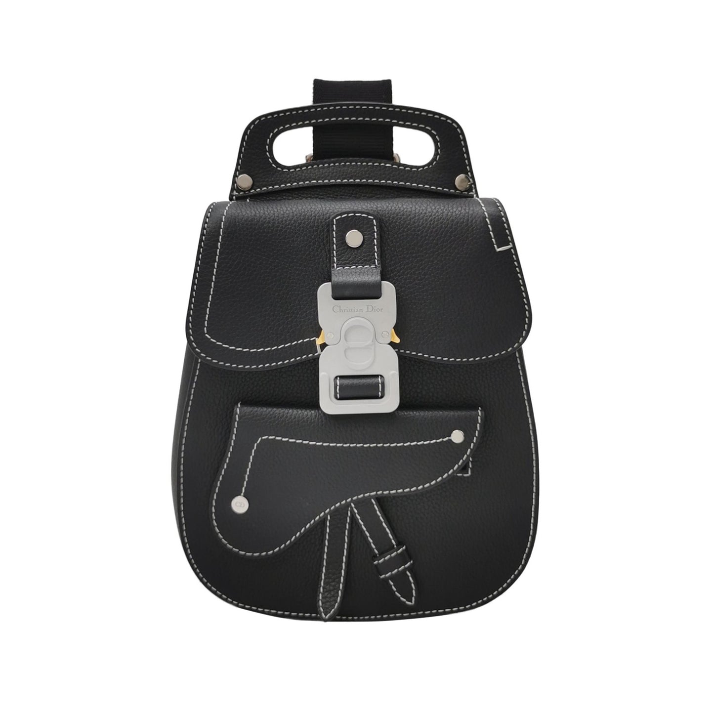 Dior - Saddle Sling Bag 1ADBO022YKK_H00N - Grained cow leather - Black - (medium)