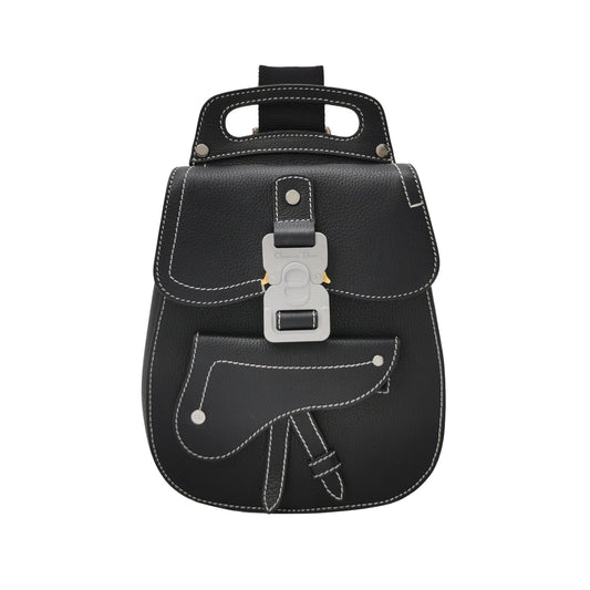Dior - Saddle Sling Bag 1ADBO022YKK_H00N - Grained cow leather - Black - (medium)