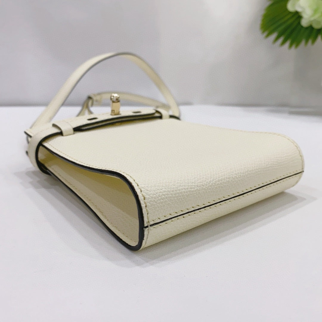 Valextra - B-Tracollina - Leather - White - (mini)