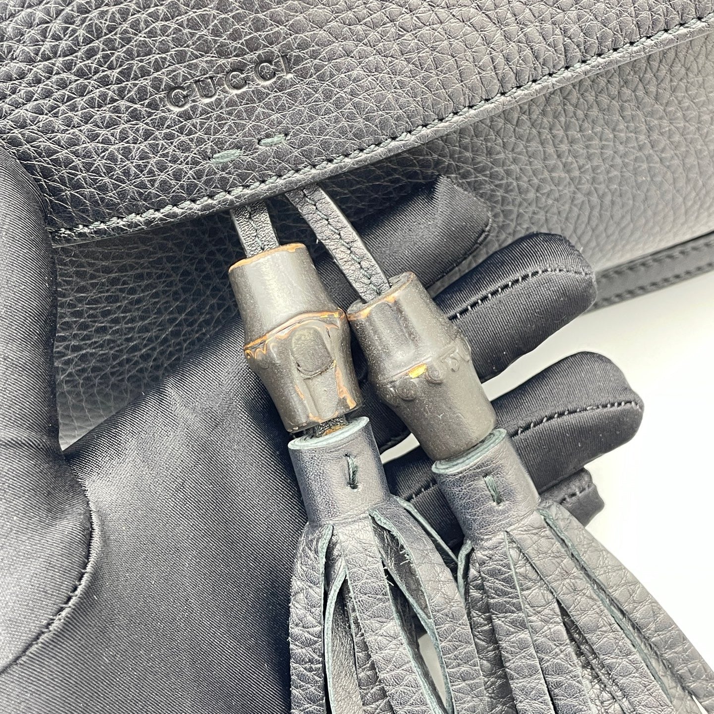 Gucci - Vintage Tassel Bamboo Flap Bag - Leather - Black - (Medium)
