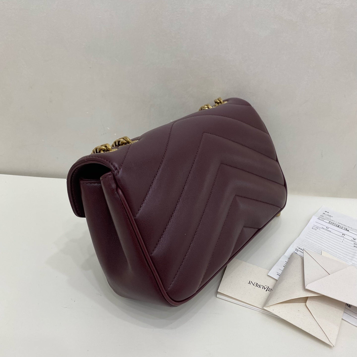 Saint Laurent - Loulou Chain Bag - Leather - Burgundy - (small)