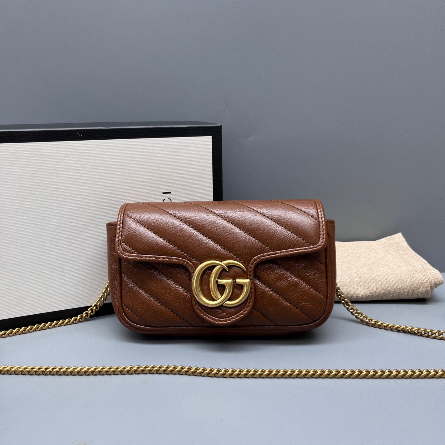 Gucci - GG Marmont Mini - Leather - Brown - (mini)