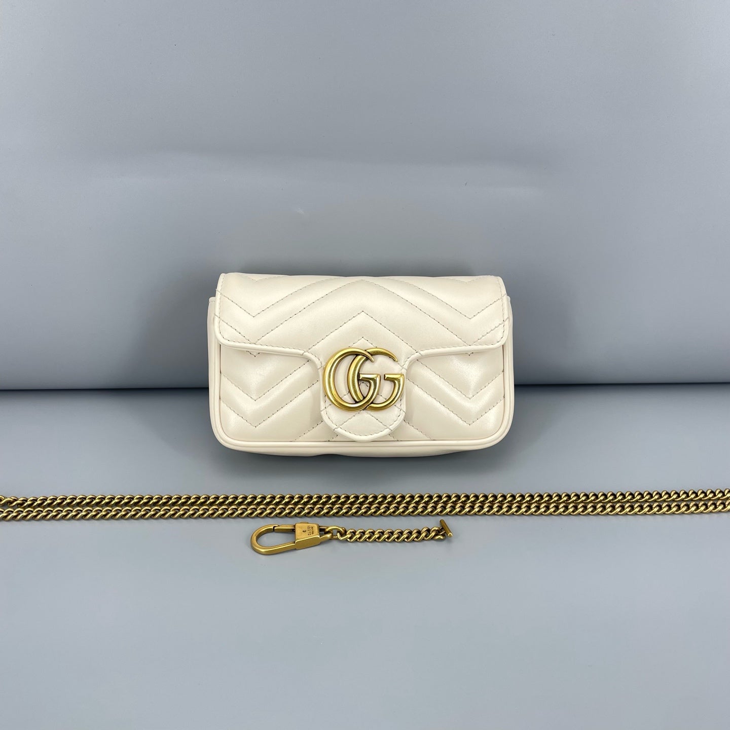 Gucci - Marmont Super Mini Bag - Matelassé leather - White - (mini)