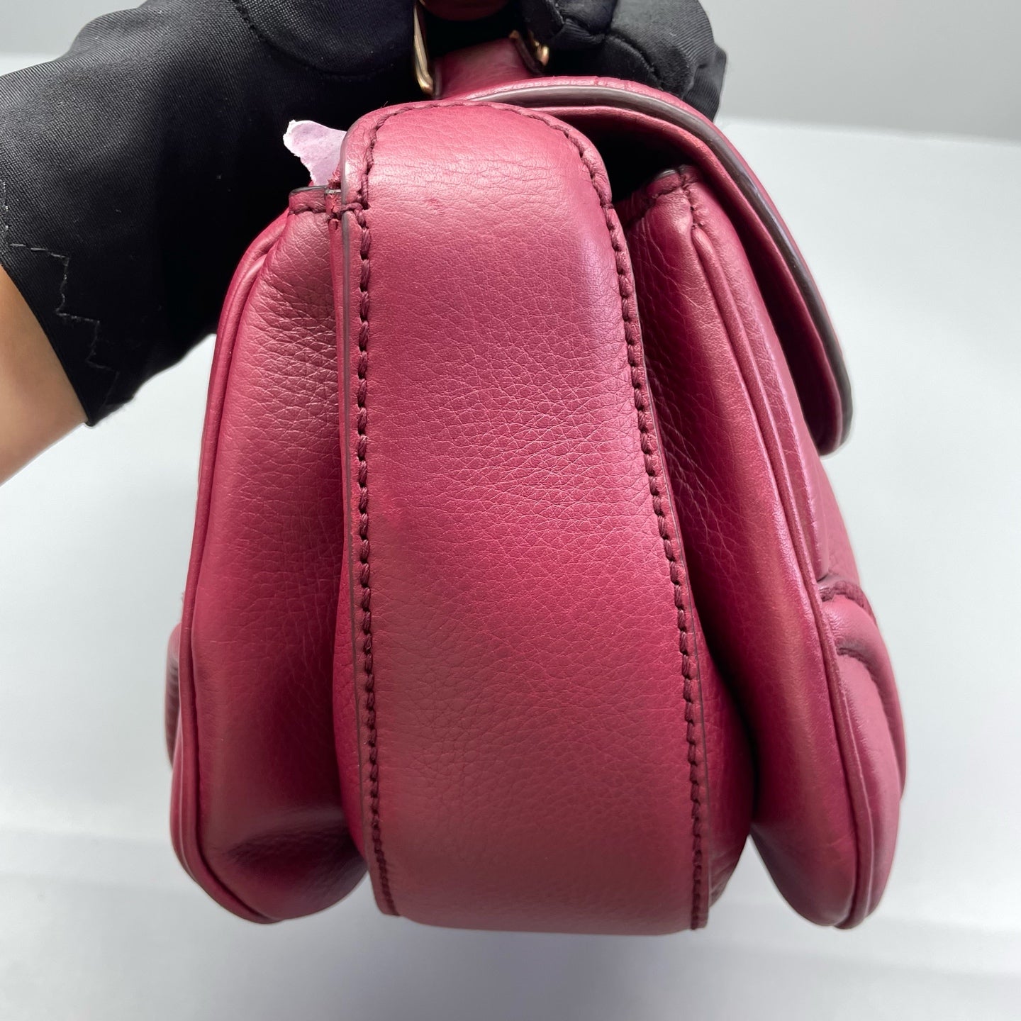 Gucci - Bamboo Top Handle Bag - Leather - Burgundy - (mini)