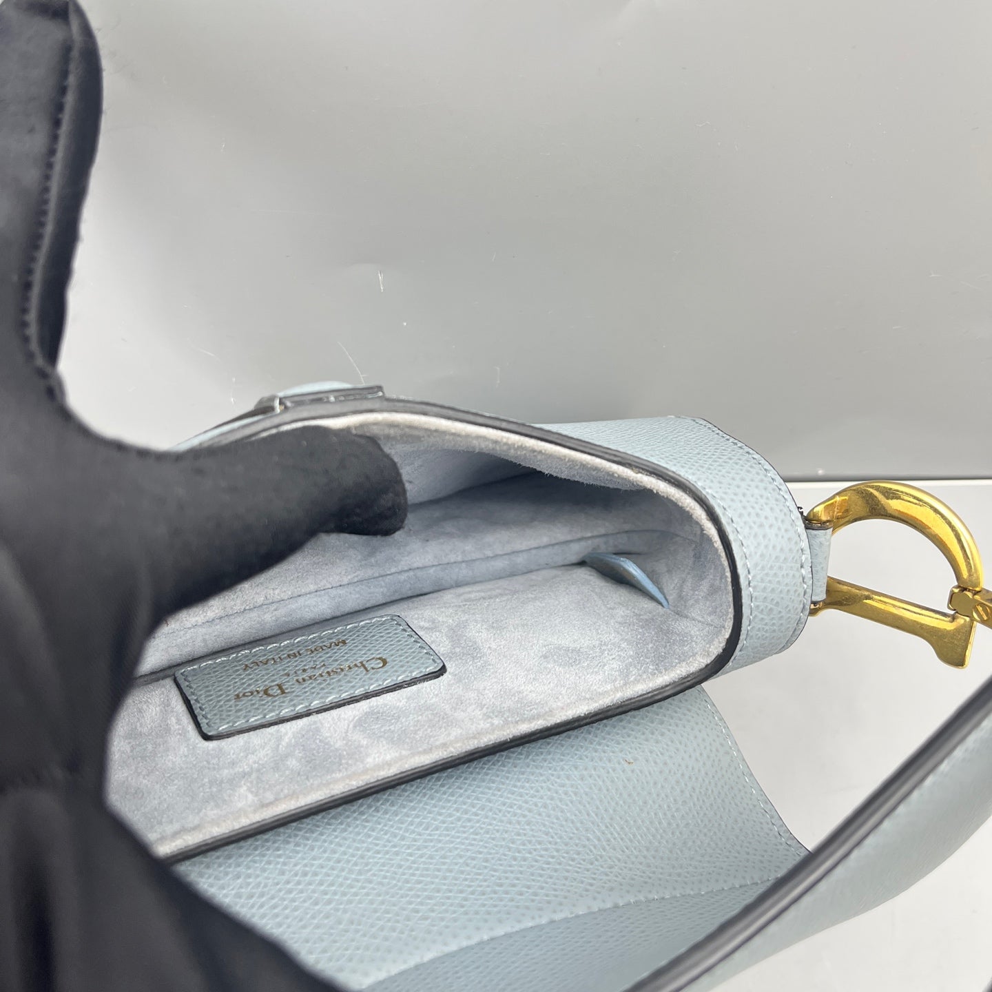 Dior - Saddle Bag - Grained calfskin leather - Blue - (mini)