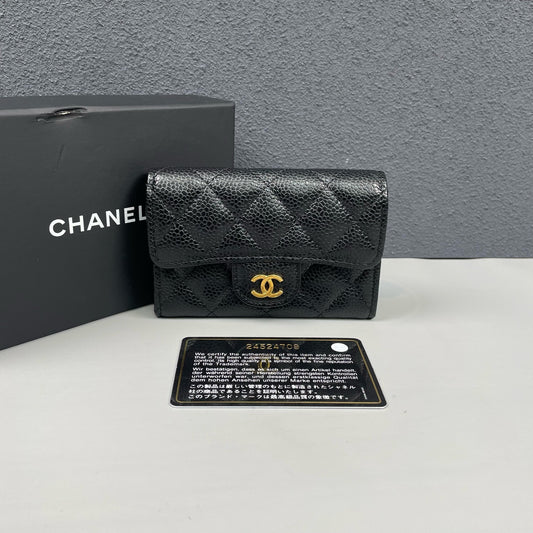 Chanel - Classic Flap Coin Purse - Caviar leather - Black - (mini)