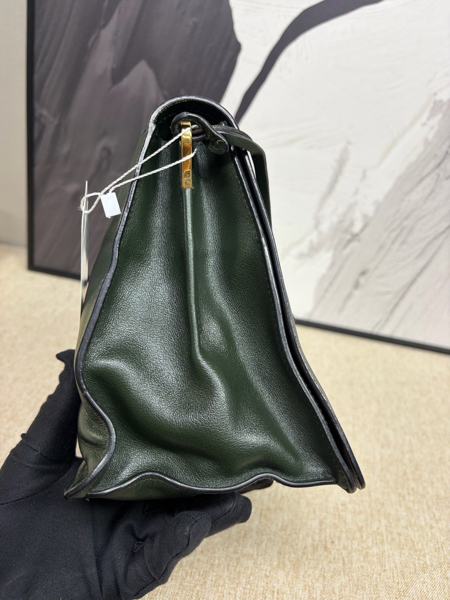 Prada - 1BD085 Glace Calf Flap Messenger Bag - Glace Calf leather - Emerald Green - (medium)