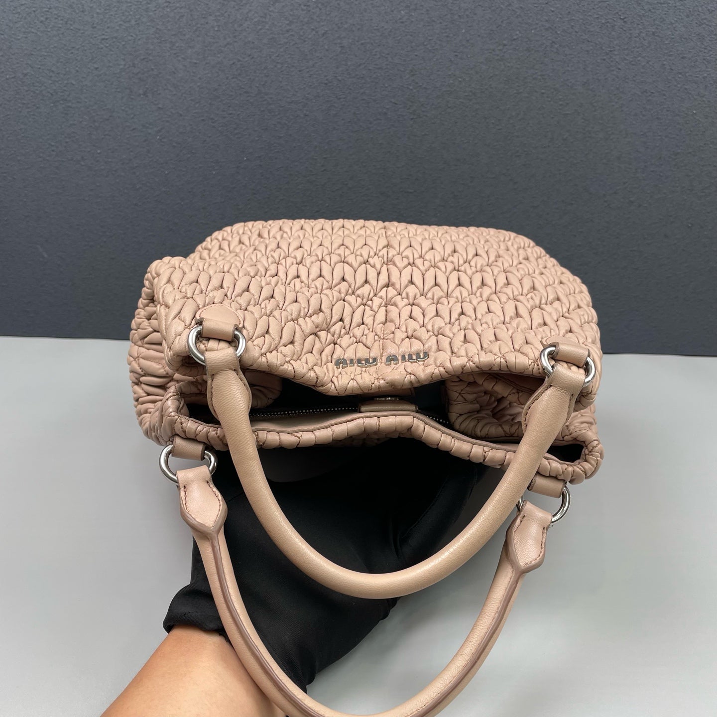 Miu Miu - Matelassé Gemstone Chain Shoulder Bag - Leather - Pink - (medium)