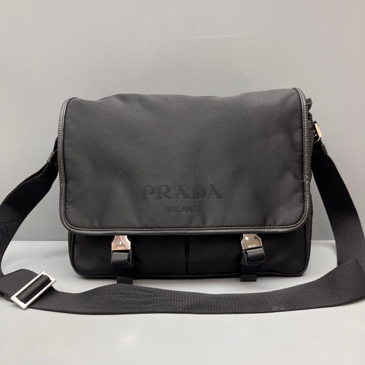 Prada - Messenger Bag - Nylon with leather trim - Black - (Medium)