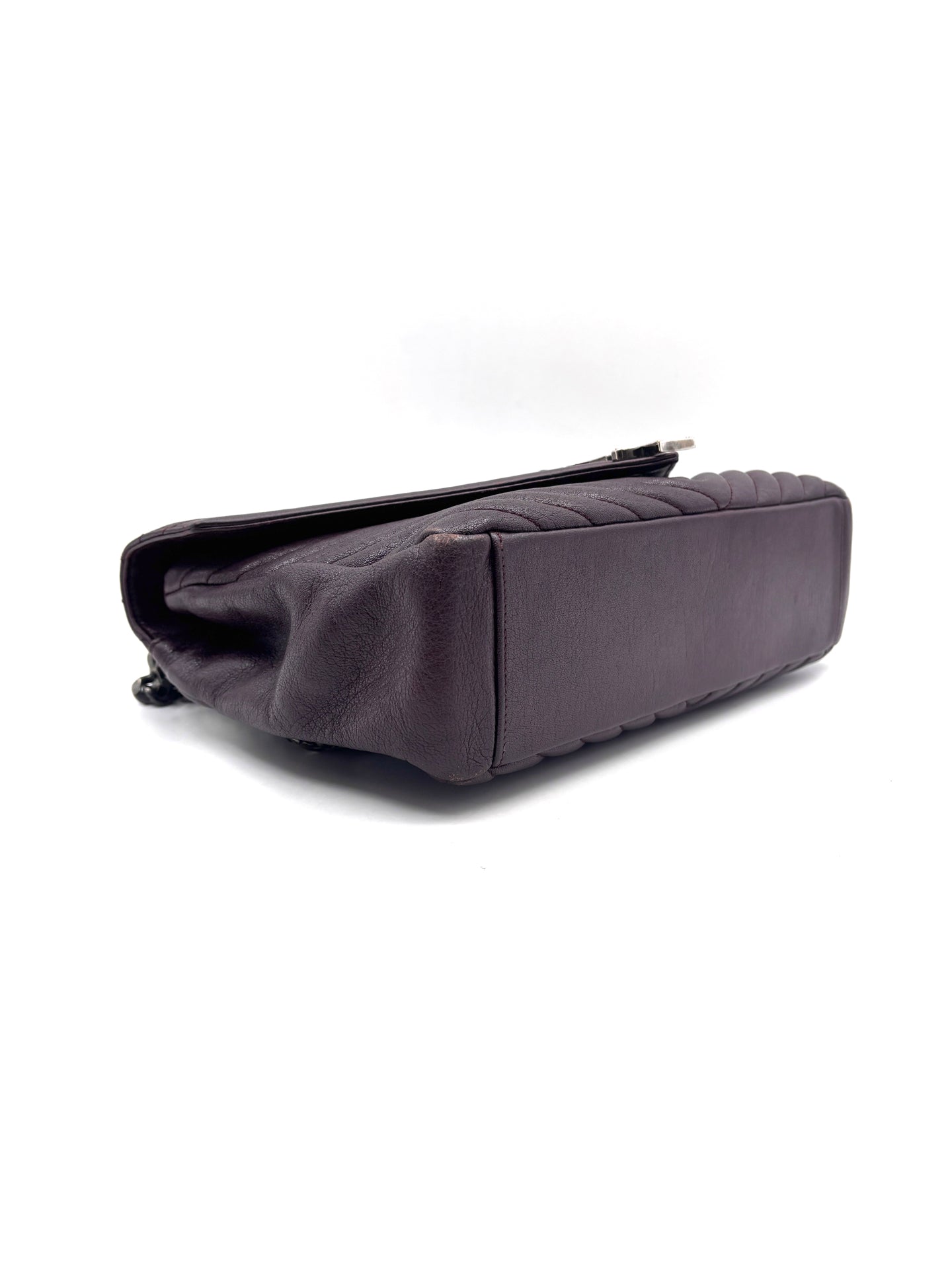 Saint Laurent - Monogram Envelope Bag - Leather - Burgundy - (medium)