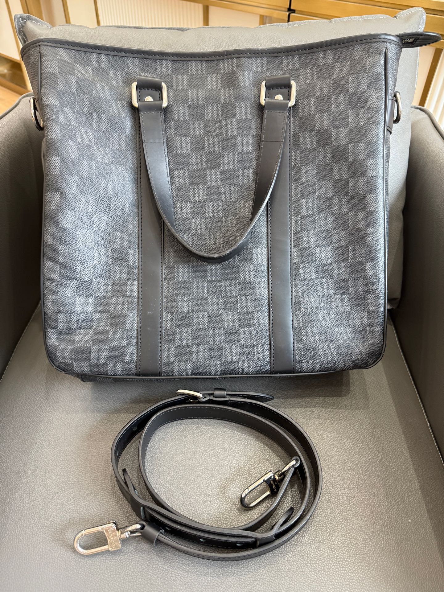 Louis Vuitton - Porte-Documents Jour - Damier Graphite coated canvas with leather trim - Grey - (Medium)