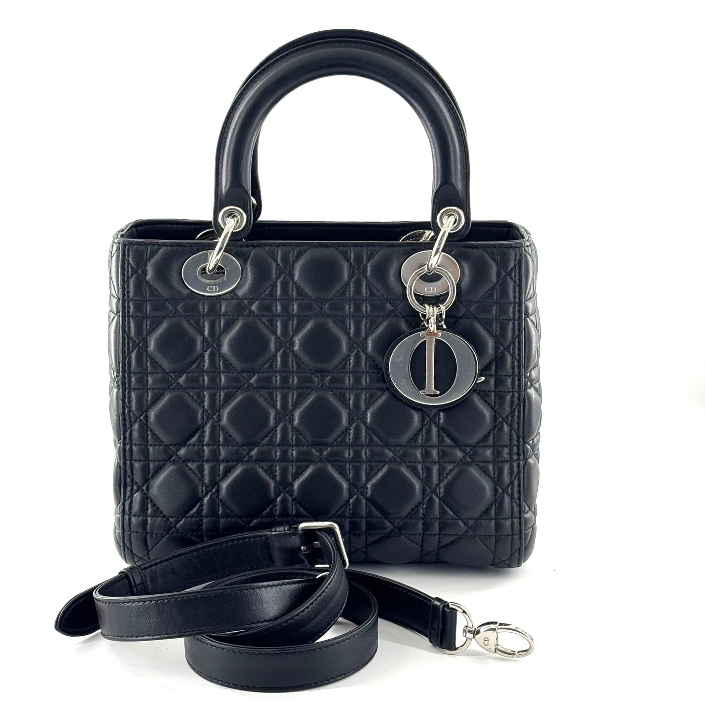 Dior - Lady Dior (Medium) - Lambskin leather - Black - (Medium)