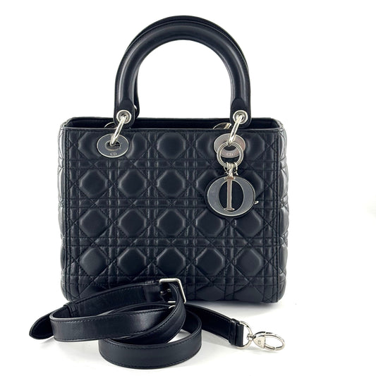 Dior - Lady Dior (Medium) - Lambskin leather - Black - (Medium)