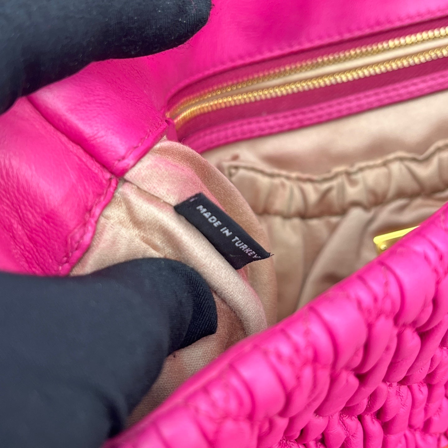 Miu Miu - Matelassé Jeweled Chain Flap Bag - Leather - Pink - (Medium)