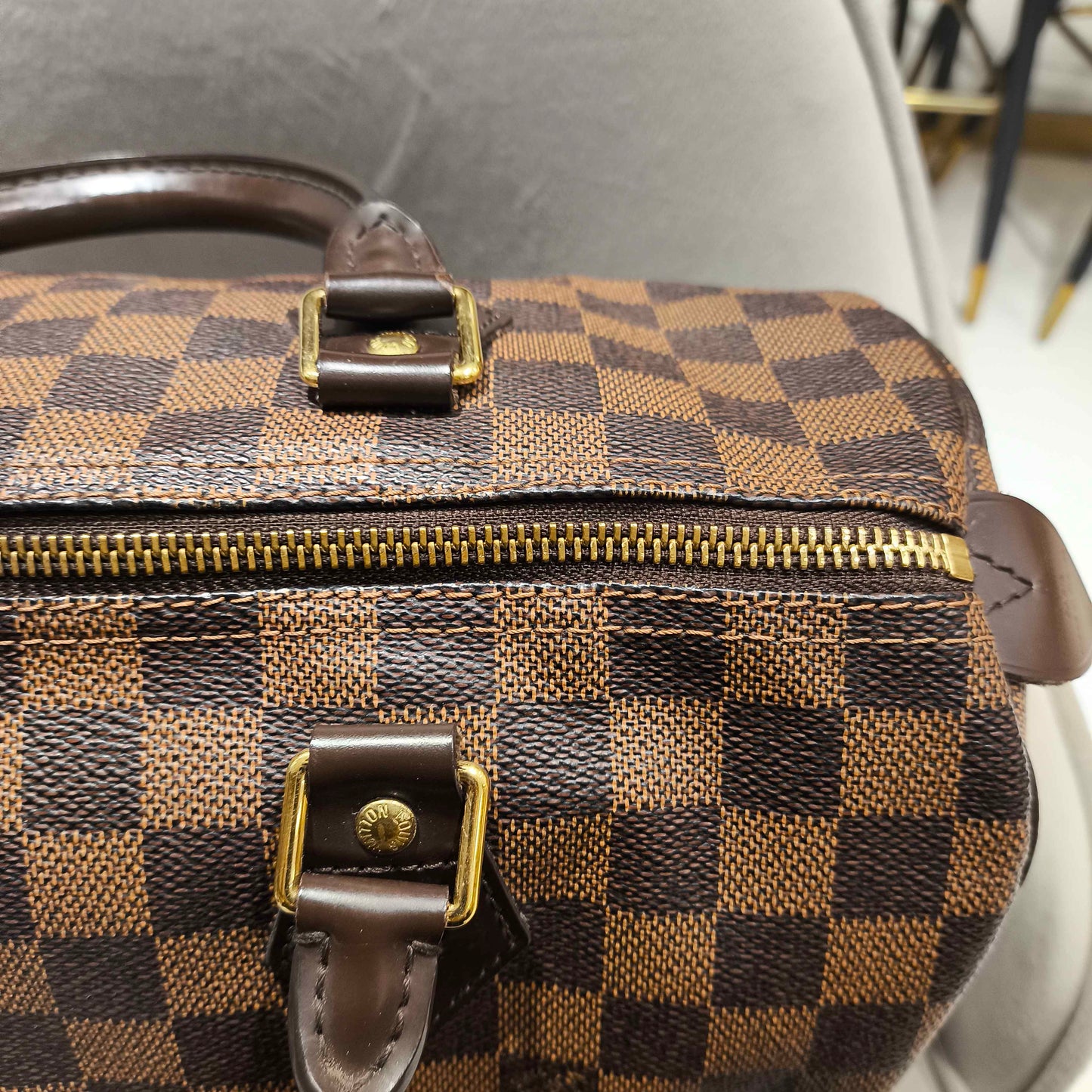 Louis Vuitton - Speedy 30 - Damier Ebene coated canvas with leather trim - Brown - (Medium)