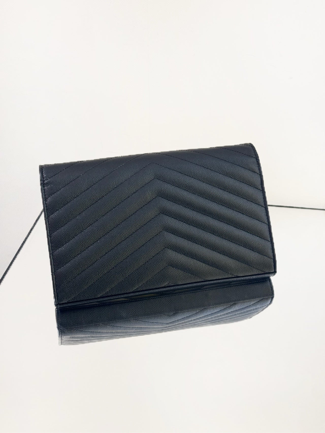 Saint Laurent - Monogram Envelope Chain Bag - Grain Leather - Black - (medium)
