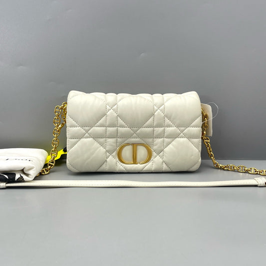 Dior - Caro Chain Bag - Calfskin leather - White - (mini)