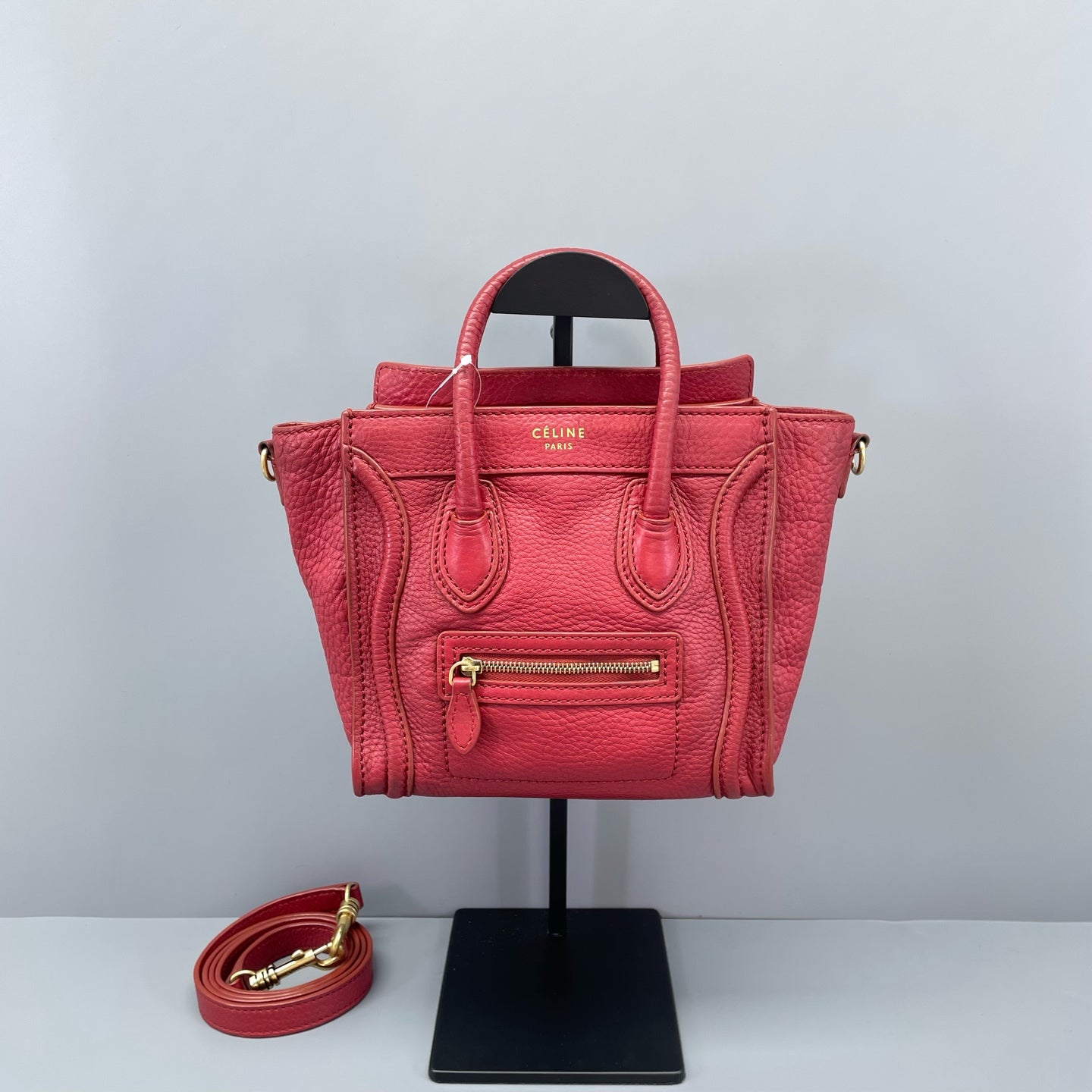 Celine - Luggage Nano - Grained leather - Red - (mini)