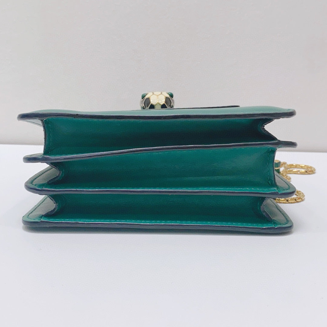 Bvlgari - Serpenti Forever Accordion Bag - Leather - Green - (small)