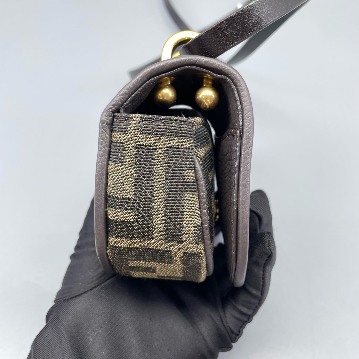 Fendi - Mini Baguette - Canvas and Leather - Brown - (mini)