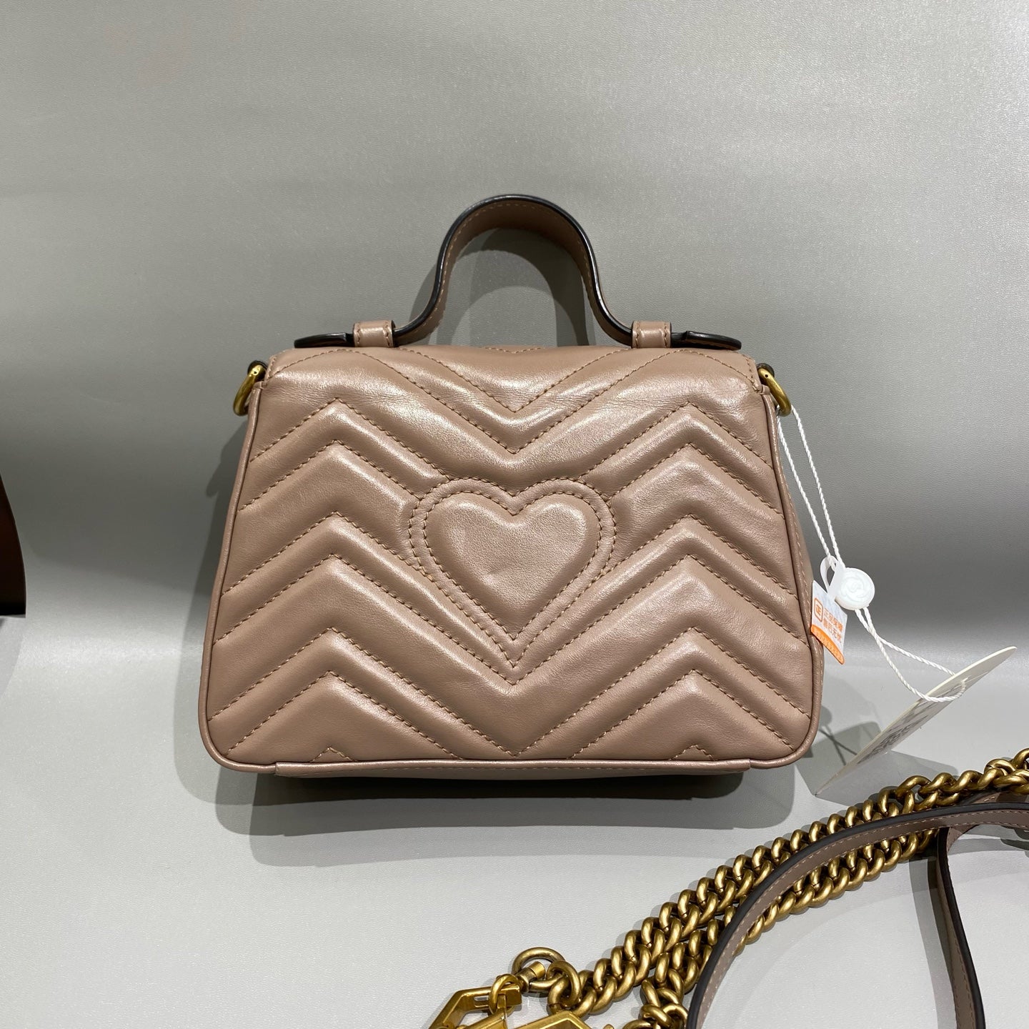 Gucci - GG Marmont Matelassé Top Handle Mini Bag - Leather - Beige - (mini)