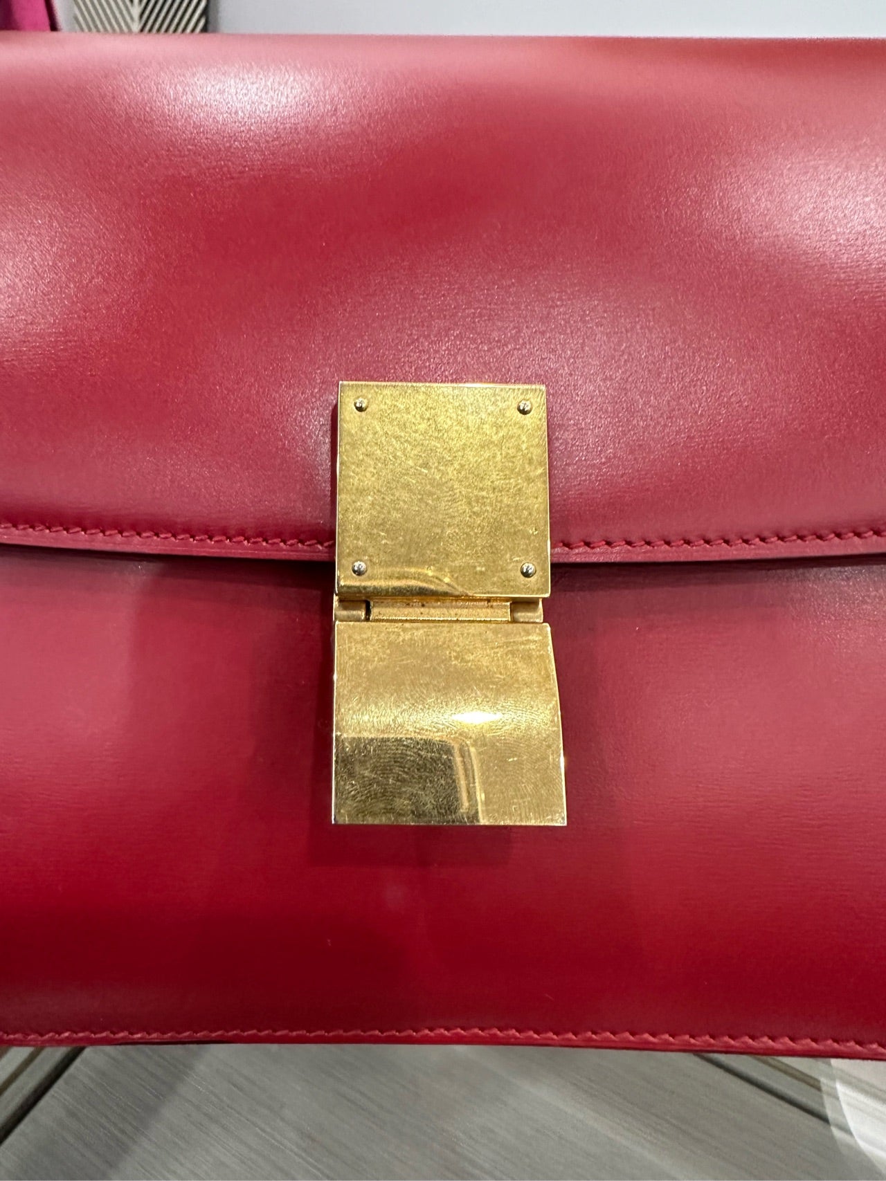 Celine - Classic Box - Leather - Red - (Medium)