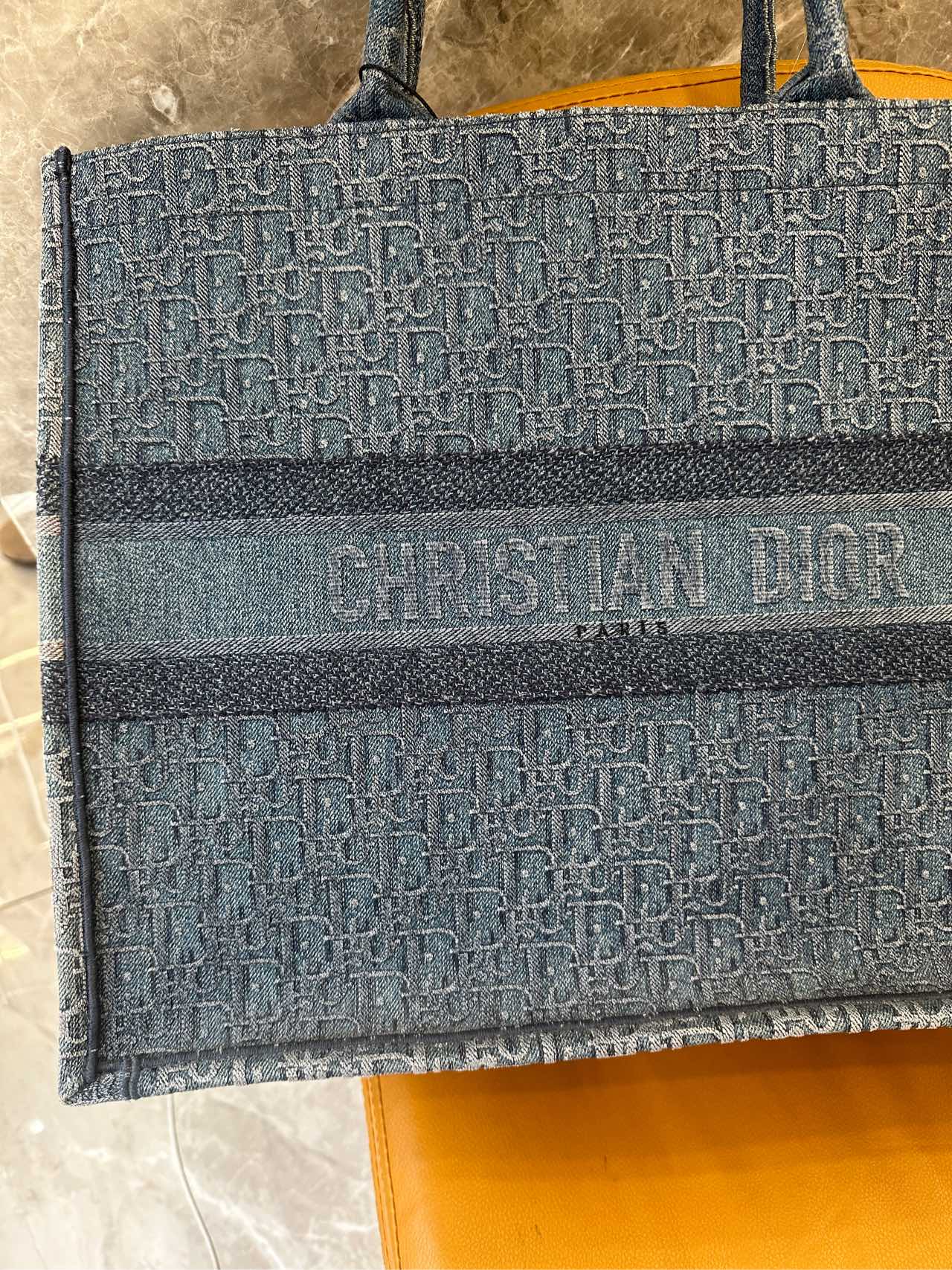 Dior - Book Tote - Denim with embroidery - Blue - (Large)