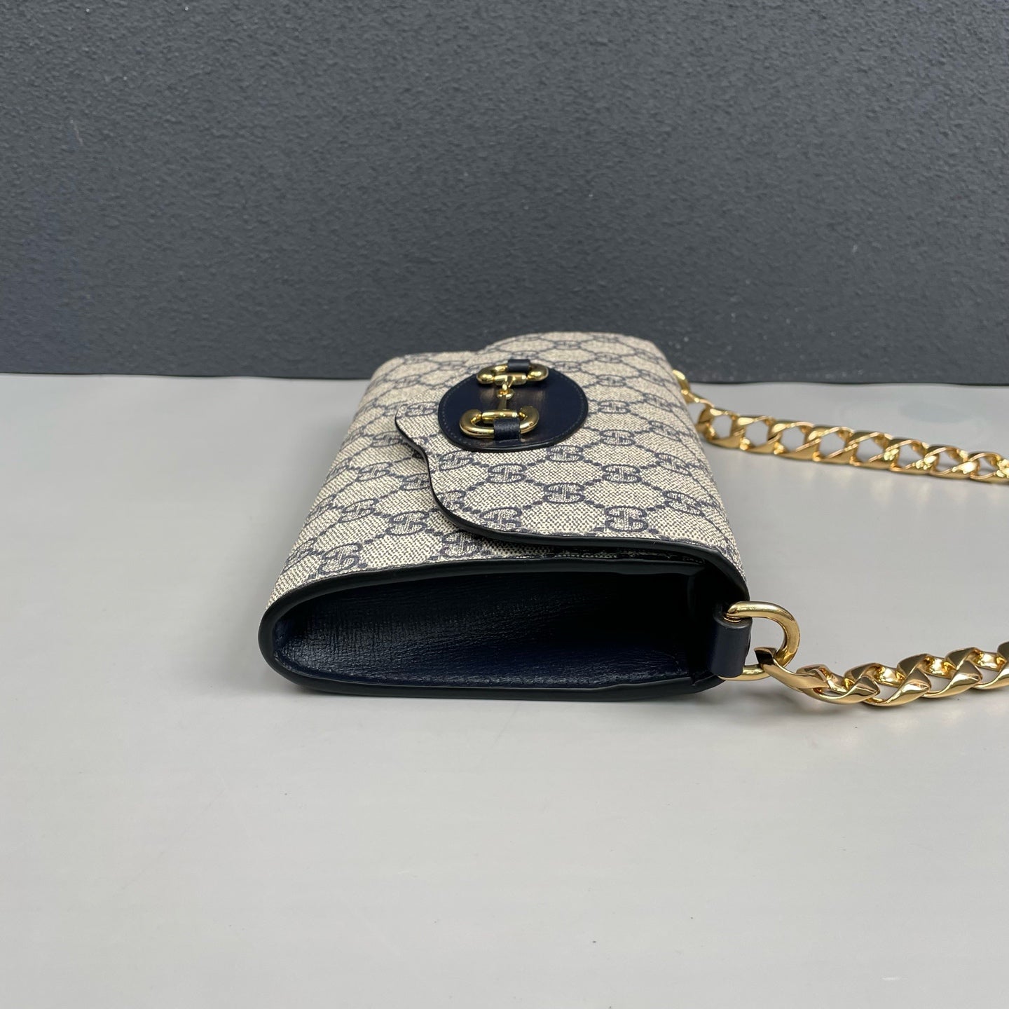 Gucci - Horsebit 1955 Mini Bag - GG Supreme canvas with leather trim - Blue - (mini)