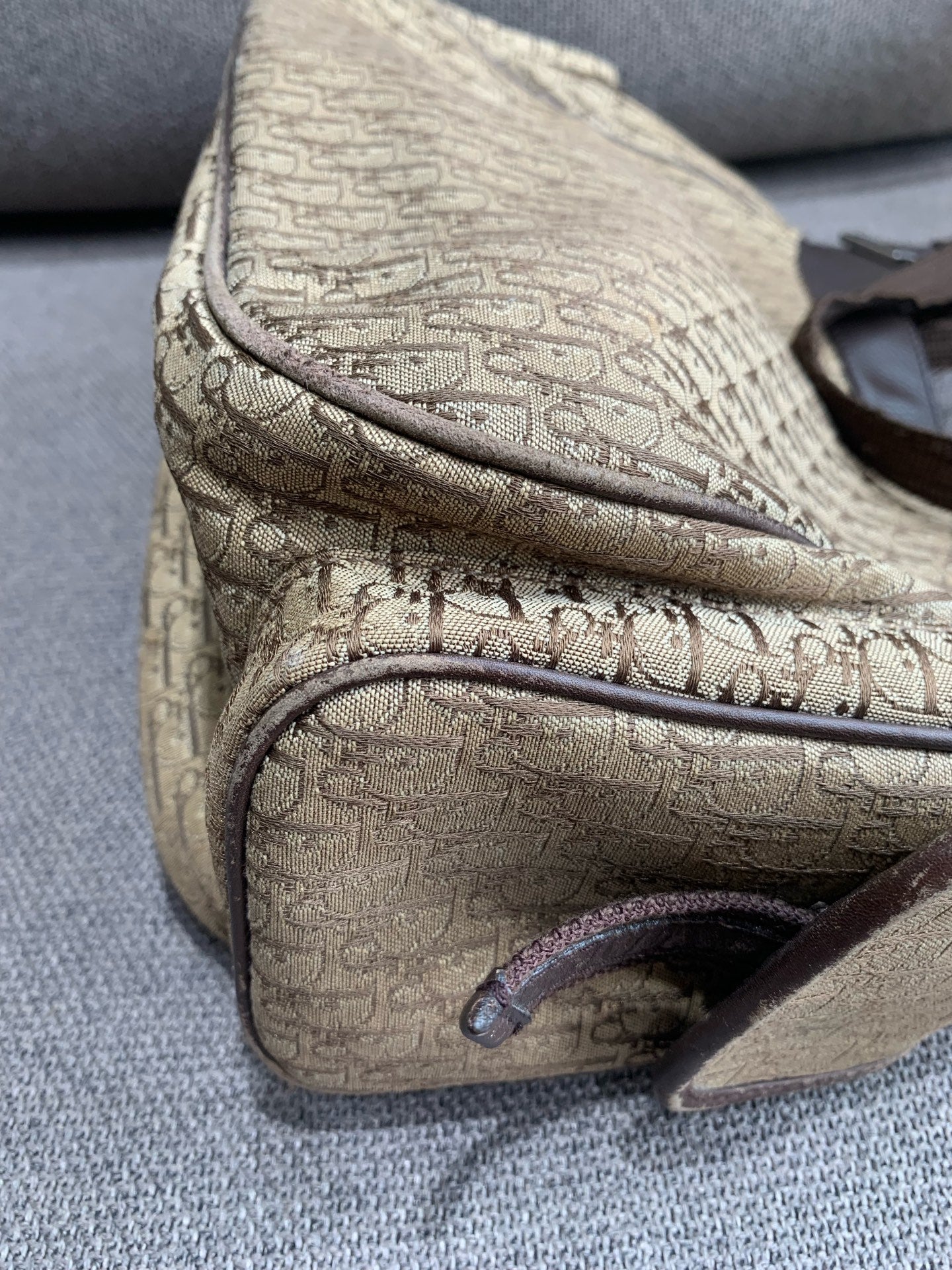Dior - Vintage Utility Shoulder Bag - Dior Oblique Monogram Canvas with Leather Trim - Brown - (medium)