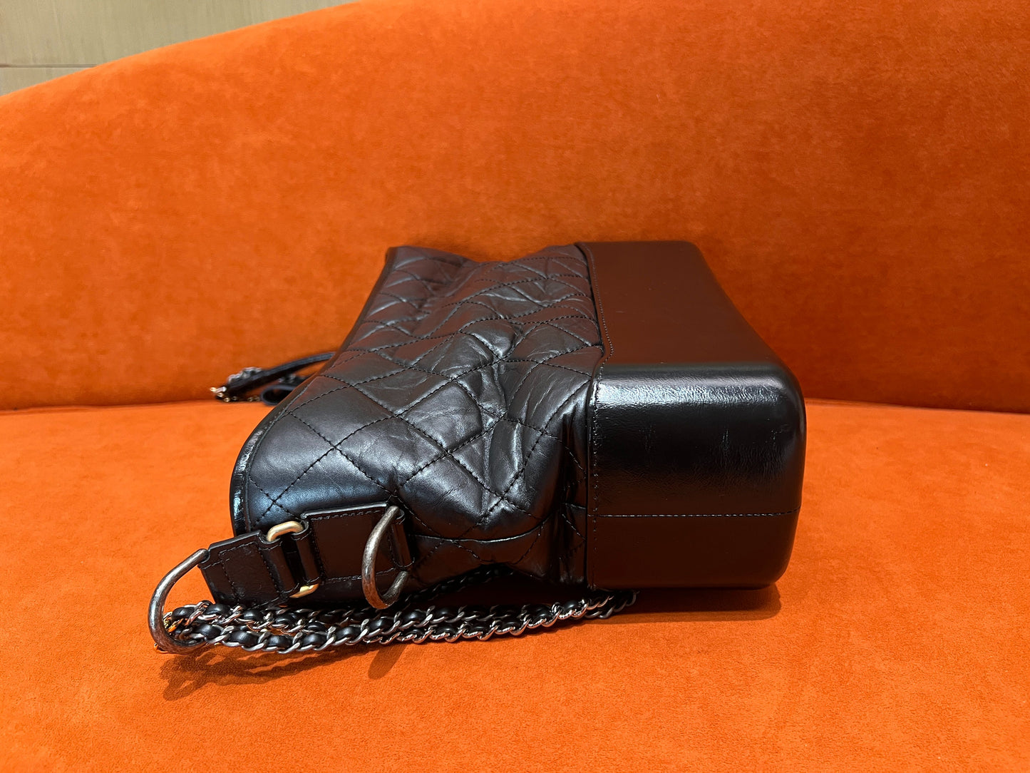 Chanel - Gabrielle Hobo Bag - Aged calfskin and polished calfskin leather - Black - (Medium)