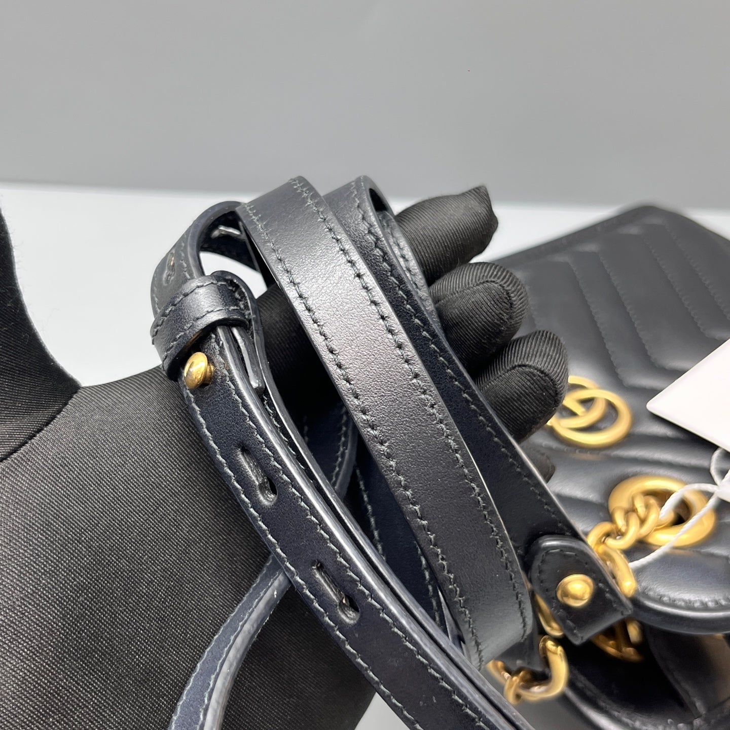 Gucci - GG Marmont Mini Top Handle Bag - Leather - Black - (mini)