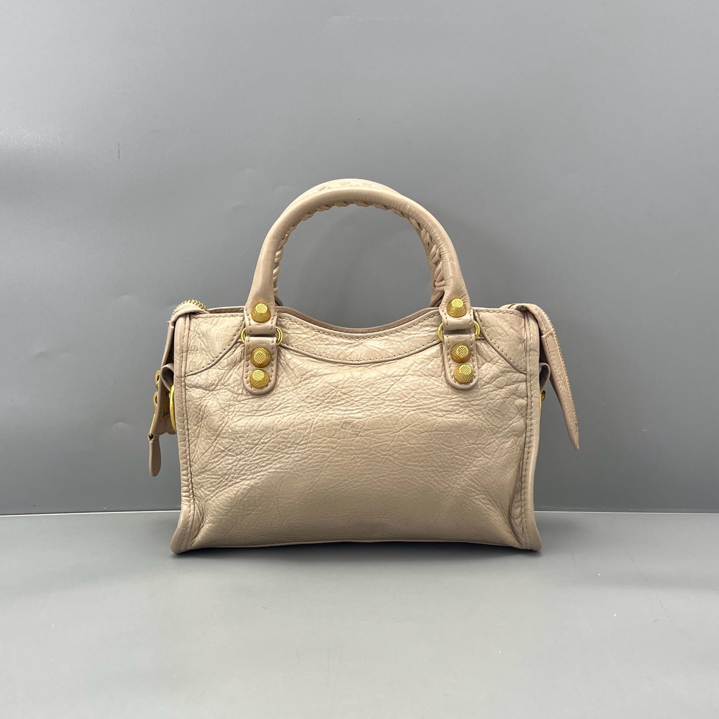 Balenciaga - Classic City Mini - Crinkled lambskin leather - Beige with Gold-Tone Hardware - (mini)